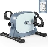 GOREDI Under Desk Bike Pedal Exerciser, Portable Mini Exercise Bike with LCD Display for Home/Office, Desk Cycle for Leg/Arm with Handle, Leg Exerciser While Sitting for Physical Therapy
