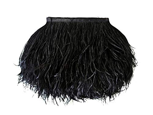 Moonlight Feather | 1 Yard - Black Ostrich Fringe Trim Wholesale Feather Halloween Prom Costume Craft Supply #TOP15