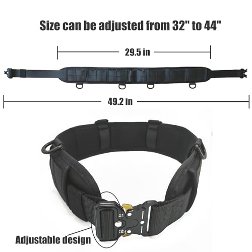 YouchingWld Battle Belt Molle Belt Airsoft Belt Tool Belt and fits sizes 32 to 44 inches(Black) - Thumbnail 5