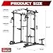 RUNREELY Full Power Rack with Cable Crossover System, 1000LBS Power Cage Home Gym Workout Rack for Weight Lifting and Bench Press Training
