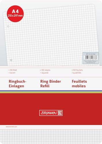 Brunnen Ringbucheinlagen A4 100Blatt kariert