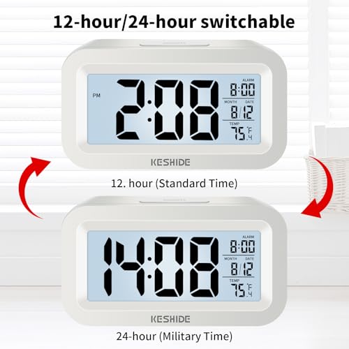 Image of Travel Digital Alarm Clock,Battery Operated with Backlight, Indoor Temperature, Desk Small Clock,Snooze Model,12 /24H Display for Bedrooms Heavy Sleepers Kids Travel Bathroom