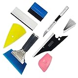 Bemvp 8 Stücke Auto Glas Schutzfolie Autofenster Verpackung Tönung Installation des Werkzeugs Einschließlich Squeegees Cabers Filmschneider