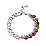 【Moda】Sobre la base de pulseras de perlas hechas a mano, hemos hecho un diseño más elegante y añadido cadenas de acero inoxidable. El diseño de la combinación de cuentas y cadenas aporta una decoración única
