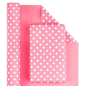 Ruspepa Wendbare Geschenkpapierrolle Rosa Punkte 43,2cm x 10m