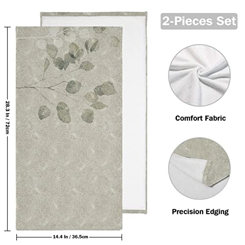Giwawa Geometry Leaves Pattern Vintage Modern Abstract Design Kitchen Hand Towels Highly Absorbent Soft Hanging Towels Tie Kitchen Dish Towel Set For Home Decor #TOP1