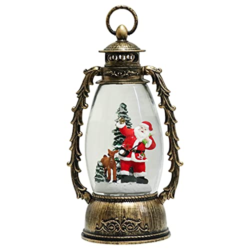 Wondise Lighted Christmas Snow Globes Musical Lantern Santa With Timer, Battery And Usb Powered, Santa Resin Statue Spinning Water And Swirling Glitter Holiday Decor #TOP29