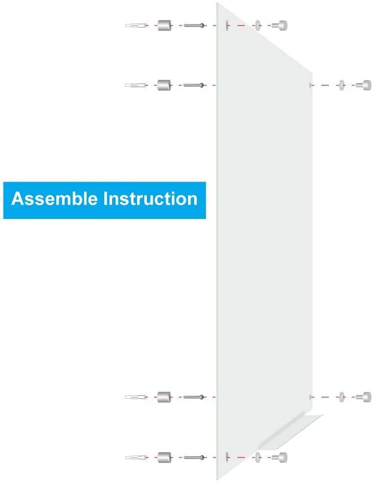XBoard Glass Whiteboard 48 x 36 Inch, Large Glass Dry Erase