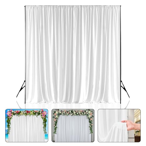 Fond de scène blanc 4x4m extensible en tissu polyester