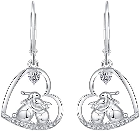 Starchenie Women's Earrings,925 Sterling Silver Rabbits Earrings with 3A Cubic Zirconia Jewellery for Women