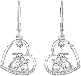 Starchenie Women's Earrings,925 Sterling Silver Rabbits Earrings with 3A Cubic Zirconia Jewellery for Women