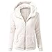 Modaworld Felpa con Cappuccio per Donna con Zip in Peluche Tinta Unita Sweatshirt Manica Lunga Giacca Cappotto Risvolto Maglion Caldo Autunno Inverno