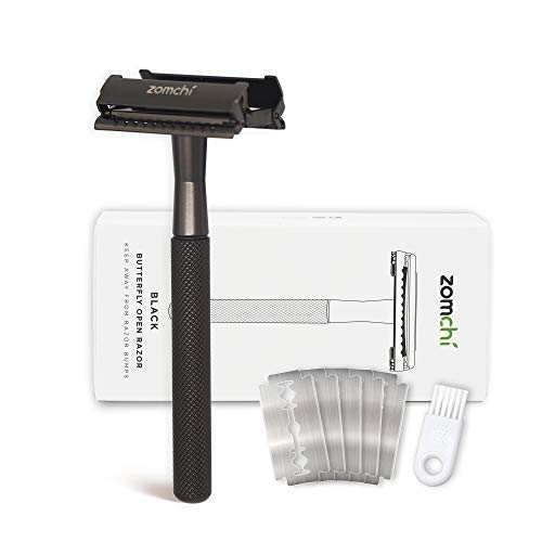 Butterfly Open Razors for Men or Women, Safety Razor with 5 Blades, Shaving