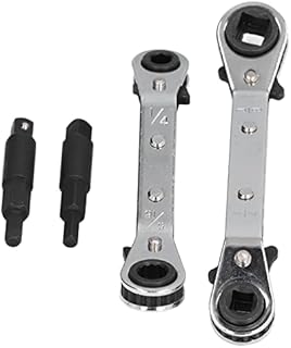 CT122 Refrigerator Ratchet Wrench 1/4 3/16 5/16 3/8 Stainless Steel Wrench Air Conditioner Repair Tool With Screw Converter Ratchet Repair Impact Drive Wrench for Household