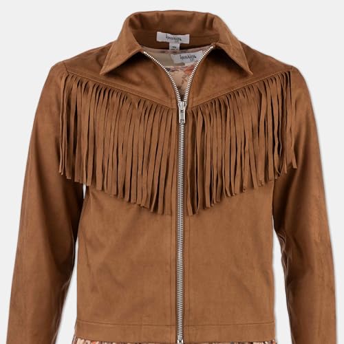 Speechless Girls' Long Sleeve Mesh Dress and Sueded Fringe Jacket4