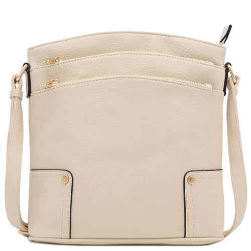 Image of ALYSSA Triple Zip Pocket Large Crossbody Bag