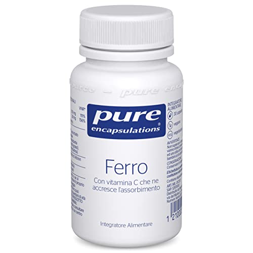 Pure Encapsulations - Ferro – Integratore con Ferro Bisglicinato e Vitamina C – Supporto Globuli Rossi e Energia – 30 Capsule