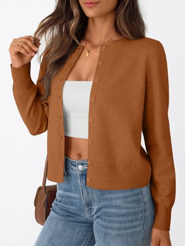 Image of Trendy Queen Lightweight Cardigan Sweaters for Women 2026 | Soft Knit Button-Down, Classic Fit Open-Front Layering Piece for Fall, Winter & Office Wear