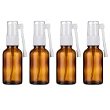 4-Pack10ml (0.34oz) Amber Glass Empty Oral Sprayer for Essential Oils & Other Water-Based Applications