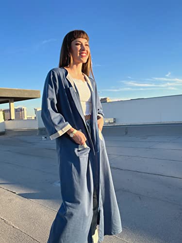 Ekouaer Sleepwear Women Zipper Robe Full Length Housecoat With Pockets Loungewear Soft Bathrobe #TOP7