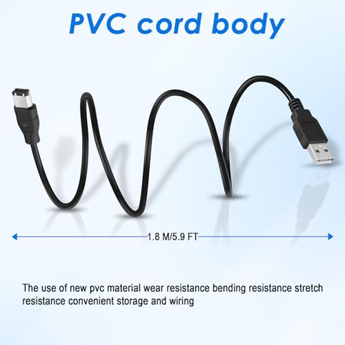Firewire to USB Adapter Cable IEEE 1394 Male 6-Pin to USB 2.0 Male Converter Firewire 400 1394-a to USB A Connector Cord for Mini DV, Video Camcorder, Handycam, Old Camera to iMac, PC, Laptop (6FT) by Herfair - Used condition - Image 6