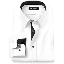 Paul Fredrick Mens Classic Fit Comfort Stretch Non-Iron Solid Dress Shirt