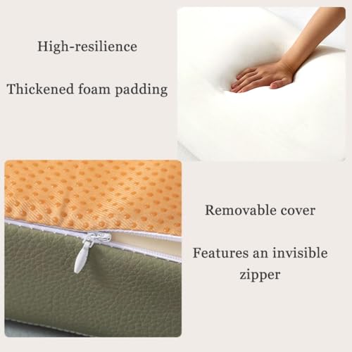Coussin rond assise imperméable mousse orange de 35 cm amovible - 4