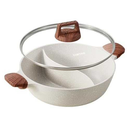 CAROTE 4.5QT Stockpot with Divider Double Flavor | Kitchen Braiser Pan with…