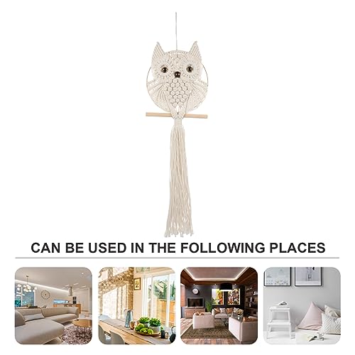 Tapisisserie murale hibou en macramé idée cadeau déco originale - 2