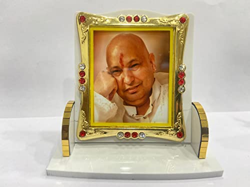 Image of Guru Ji CAR SWAROOP Dashboard Shukrana Guru Ji Home Decor,Office Table (Guruji Face) Desktop and Workplace (White)