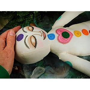 Reiki Doll, Remote Energy Healing Doll With Colorful Chakras, Hand Painted Chakra Healing Doll, Soft Cotton Muslin Chakra Doll Gift Reiki Doll Remote Energy Healing Doll With Colorful Chakras Hand Painted Chakra Healing Doll Soft Cotton Muslin Chakra Doll Gift