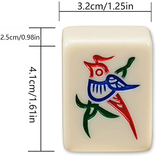 Juego de Mahjong Chino Tradicional con 144 Fichas Melamina miniatura 3