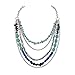 BOCAR Personalized Layered Strands Natural Turquoise Statement Chunky Necklace for Women Gifts (113)