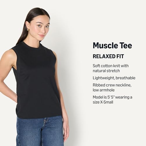 Image of Amazon Essentials Women's Relaxed-Fit Cotton Muscle Tee