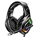 RUNMUS Gaming Headset PS4 Headset with 7.1 Surround Sound, Xbox One Headset with Noise Canceling Mic & RGB Light, Compatible w/ PS4, Xbox One(Adapter Not Included), PC, Laptop, NS, PS2