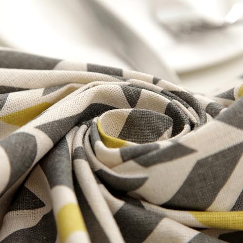 Nappe de table anti tache 140x220cm en coton polyester flèche gris jaune - 7