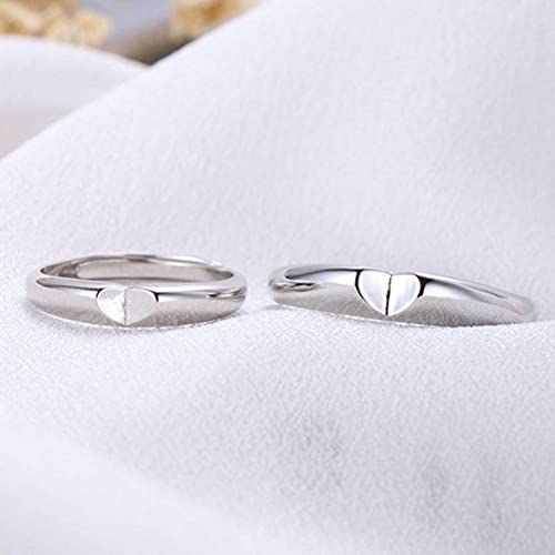 Bague en argent véritable S925 au design cœur minimaliste et chic