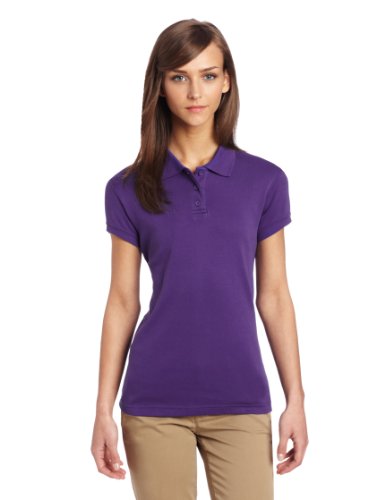Classroom Juniors Short Sleeve Fitted Polo, Purple, Large