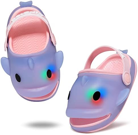 LCKSDP Toddler Girls Slides Sandals size 8.5 Dophin Shark Slides Kids Baby Toddler Girl Sandals Size 9 10 11 12 Non-Slip Sandalias para Niñas for Beach Pool Indoor Outdoor Purple