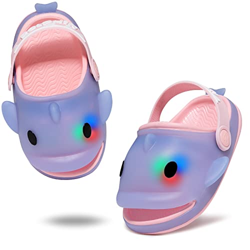 Lcksdp Toddler Girls Slides Sandals Size 8.5 Dophin Shark Slides Kids Baby Toddler Girl Sandals Size 9 10 11 12 Non-Slip Sandalias Para Niñas For Beach Pool Indoor Outdoor Purple #TOP29