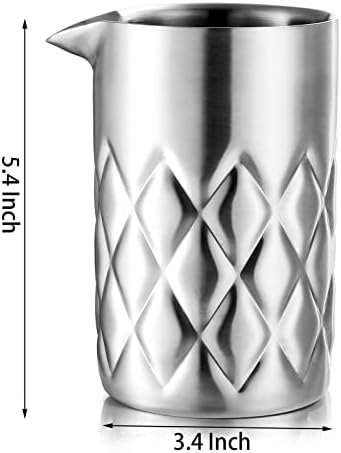 Nicunom Cocktail Mixing Glass, 18 Oz Stainless Steel Martini Stirring Glass, Double Walled Bar Mixing Pitcher, Cocktail Beaker, Seamless Glass Shaker With Weighted Bottom, Mixing Glass for Bartenders - Thumbnail 3