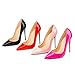 FSJ Women Fashion Pointed Toe Pumps High Heel Stilettos Sexy Slip On Dress Shoes Size 9 Black
