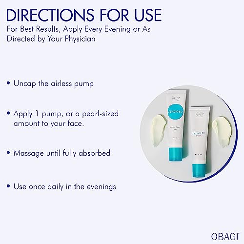 Obagi Medical 360 Retinol 1.0 Cream - Retinol Face Cream For Acne Treatment & Skin Discoloration - Advanced Cream-Based Formula To Minimize Facial Lines & Wrinkles – Anti-Aging Face Moisturizer – 1 Oz #TOP7