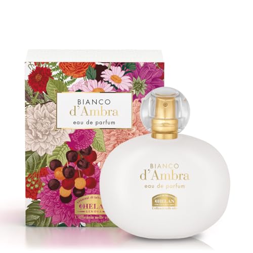 Helan, White Amber - Women's Perfume with Spicy Sensual Notes, Women's Eau de Parfum with Iris and Fern, Women's Light Fragrance Musky Fragrance with Incense, Lasts 4-5 Hours, Made in Italy, 100 ml
