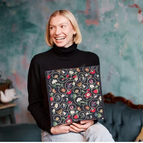 Signare Tapestry Shoulder Bag Shopping Bag for Women with Garden Flower and Creatures (Jacobean Dream)