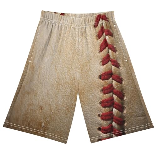 ALAZA boy Shorts Retro Baseball Threads Youth Athletic Shorts for Boys and Girls Size 11-12 Years Multicolor