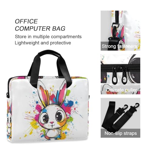 Maletín portátil para laptop 15.6" con arte de conejo miniatura 6
