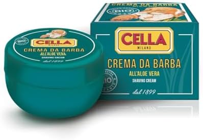 Cella Milano Bio Aloe Vera Shaving Cream Soap, 150 g Tub, Made in Italy