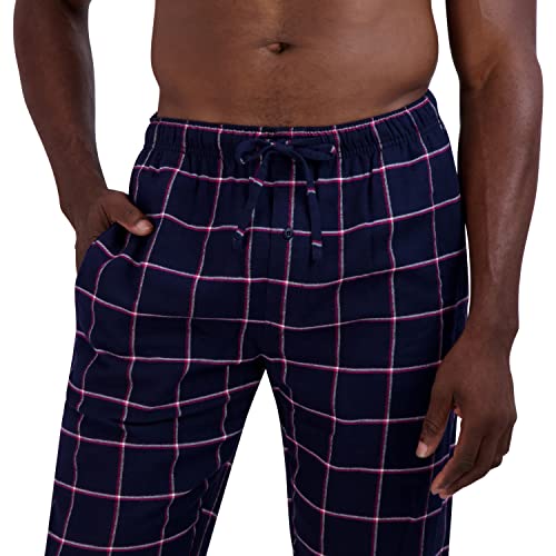 Hanes Ultimate Men's Flannel Pant, Navy Box Plaid, Small3
