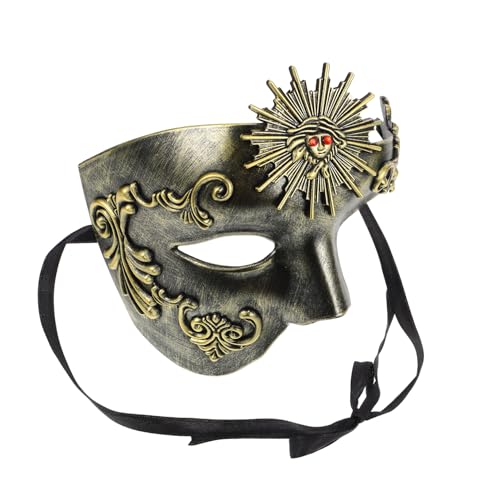 HAMPPLIES Masque Vénitien Demi-visage Vintage Pour Hommes Et Femmes En Abs, Masque Borgne Ajustable Pour Carnaval, Bal Masqué Et Halloween, Accessoire Décoratif Pour Adultes